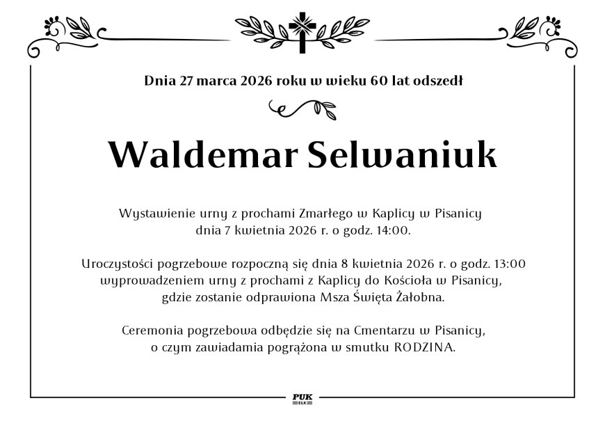 Waldemar Selwaniuk - nekrolog